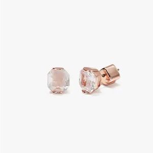 Kate Spade That Sparkle Princess Cut Stud Earrings in Rose Gold